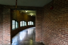 Inside view of curved hallway