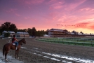 2o6a1540 Early morning view of Clubhouse and Grandstand areas plus race track.